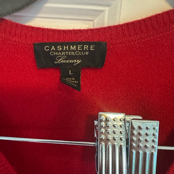 Vintage Charter Club Red V-Neck Sweater - Picture 2 of 3